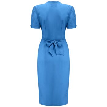 Mabel Dress In Palace Blue Vintage 1940s Style, 2 of 3