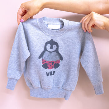 Personalised Applique Penguin Family Christmas Jumpers, 4 of 8
