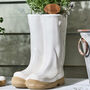 Personalised Large White Wellington Boots Planter, thumbnail 1 of 11