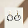 White And Black Circular Earrings, thumbnail 3 of 7