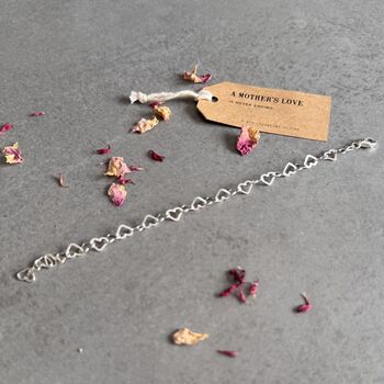 Mother’s Love Sterling Silver Linked Hearts Bracelet, 3 of 5