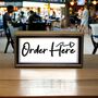 Wooden Light Box Order Here Sign, thumbnail 2 of 4