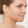 Blue Topaz And Sapphire Silver Stud Back Drop Earrings, thumbnail 3 of 6