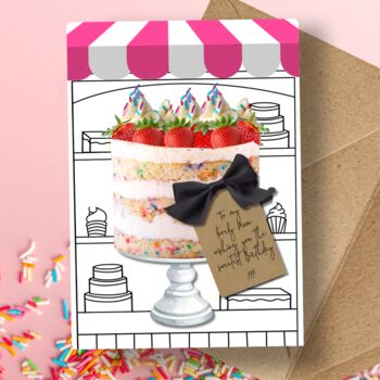Personalised Sweet Birthday Cake Card For Her, 5 of 7
