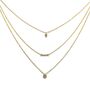 Three Line Necklace Rose Or Gold Plated 925 Silver, thumbnail 1 of 7