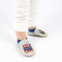 Dotty Fish Choo Choo Train Soft Leather Baby Shoes With Barefoot Soles, thumbnail 2 of 7