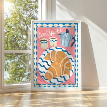 Bon Appétit Kitchen Wall Art | Hand Painted Breakfast Print, 5 of 12