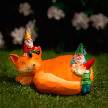 Solar Gnomes And Fox Garden Ornament Statue Figurine, 9 of 9