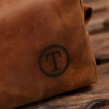 Personalised Leather Toiletry Bag, 3 of 3