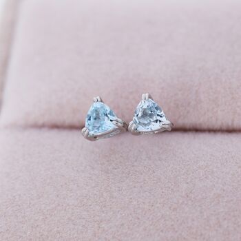Genuine Sky Blue Topaz Stud Earrings In Sterling Silver, 6 of 12