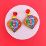 'Merry And Bright' Colourful Christmas Earrings, thumbnail 2 of 6