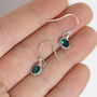 Sterling Silver Birthstone Drop Earrings, thumbnail 4 of 10