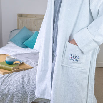 personalised toweling bathrobe