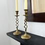 Pair Of Vintage Brass Twist Candlesticks, thumbnail 5 of 5