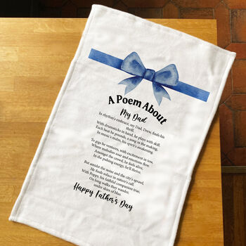 Personalised Poem Tea Towel Gift For Fathers Day, 4 of 7