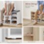 Shoe Bench Padded Seat Storage Adjustable Shelves, thumbnail 4 of 8