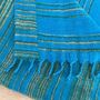 Soft Blanket Sea Blue Green Yellow Stripe Sofa Throw, thumbnail 6 of 9