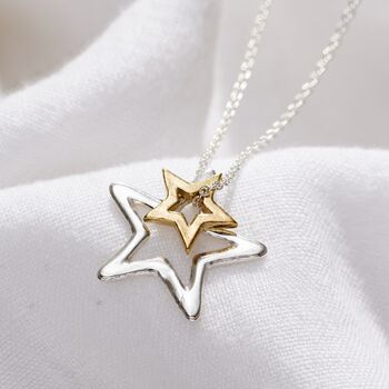 Double Open Star Charm Necklace, 3 of 5