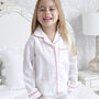 Personalised Girl's White And Pink Cotton Pyjama's, thumbnail 1 of 9
