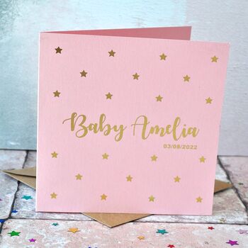 Personalised Gold Foiled Star Baby Card, 3 of 4
