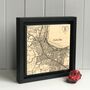 Personalised Heart Location Map Print On Wood, thumbnail 4 of 10