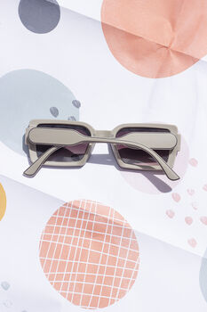 Grey Front Lens Rectangle Y2k Style Sunglasses, 2 of 7