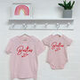 Besties Heart Matching Girls T Shirts In Pink, thumbnail 2 of 5