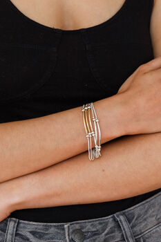 Silver And Rose Plated Multi Layered Bracelet, 3 of 7