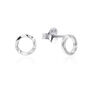Sterling Silver Hammered Circle Stud Earrings, thumbnail 1 of 5