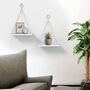 White Wall Mounted Floating Shelf With Rope, thumbnail 7 of 9