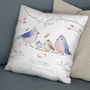 Personalised Bird Family Faux Suede / Cotton Cushion, thumbnail 7 of 10