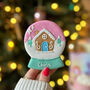 Vegan Personalised Christmas Snow Globe Letterbox Iced Cookie, thumbnail 2 of 11