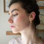 Four Leaf Clover And Pearl Hoop Earrings, thumbnail 4 of 5