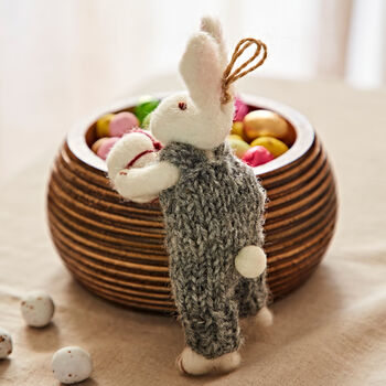 Felt Rabbit With Gift Hanging Decoration, 2 of 5