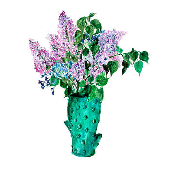 Giclée Fine Art 'Lilacs In Cactus Vase' Print, 2 of 4