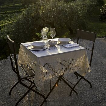 Tuscany Laser Cut Vinyl Indoor / Outdoor Tablecloth, 2 of 4