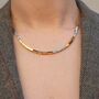 Cube Choker Necklace 18k Gold Plated Titanium Steel, thumbnail 1 of 7
