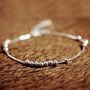 Sterling Silver Beaded Thin Chain Simple Bracelet, thumbnail 6 of 7