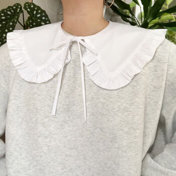 White Cotton Detachable Collar With Frill, 4 of 4