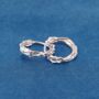 Silver Thorn Huggie Hoops, Minimalistic Everyday Hoops, thumbnail 5 of 7
