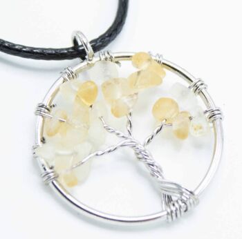 Tree Of Life Gemstone Pendant Necklace Personalised, 10 of 12