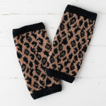 Leopard Knitted Wrist Warmers, 6 of 10