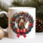 Personalised German Wirehaired Pointer Christmas Wreath Dog Mug, thumbnail 1 of 2