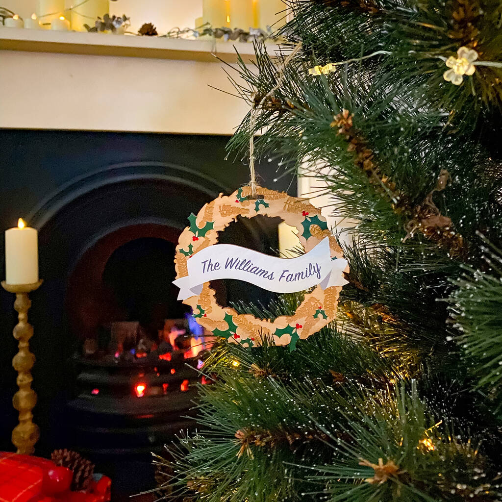 Personalised Family Wreath Christmas Bauble By Proper Goose