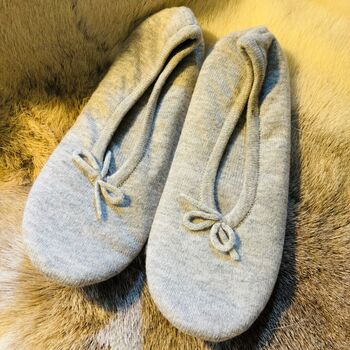 Grey Cashmere Slippers, 2 of 3