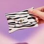 Personalised Zebra Print Leather Card + Coin Purse, thumbnail 1 of 5