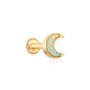 14k Solid Gold Opal Moon / Crescent Labret Stud, thumbnail 1 of 6
