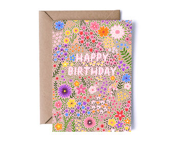 Floral Birthday Card For Women, Pink Flowers, For Her, 3 of 3
