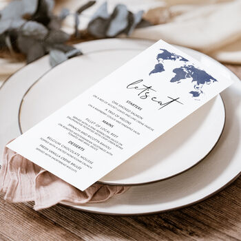 Travel Themed Wedding Menu Cards, 3 of 5