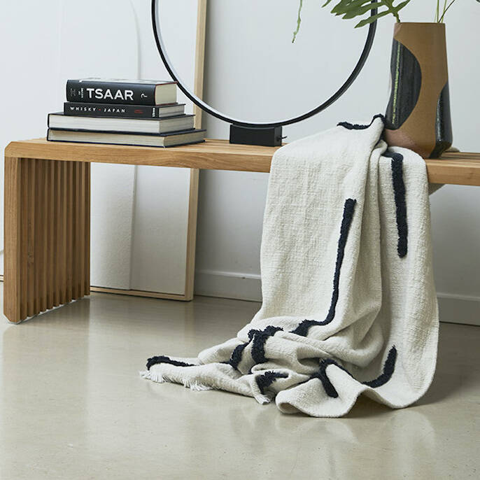 Tufted Black And White Throw By Idyll Home